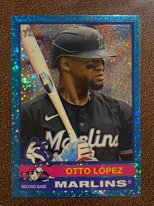 Otto Lopez - 2025 Topps Heritage - Blue Sparkle - Marlins