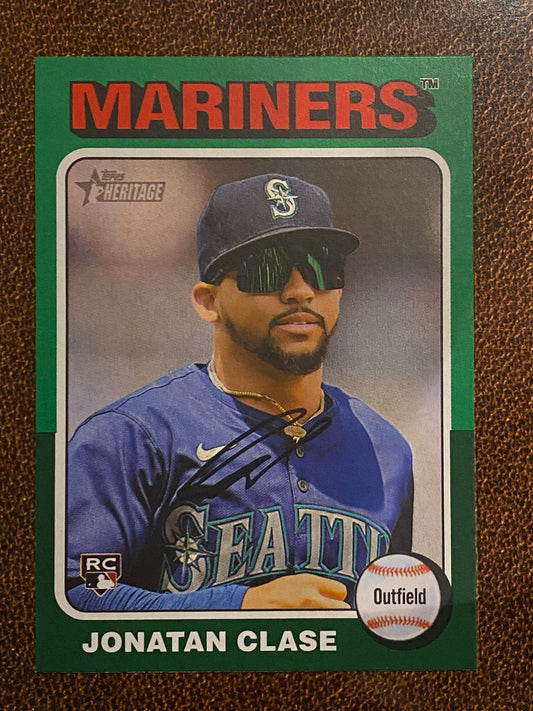 Jonatan Clase - 2024 Topps Heritage High Number - Green Border - Mariners
