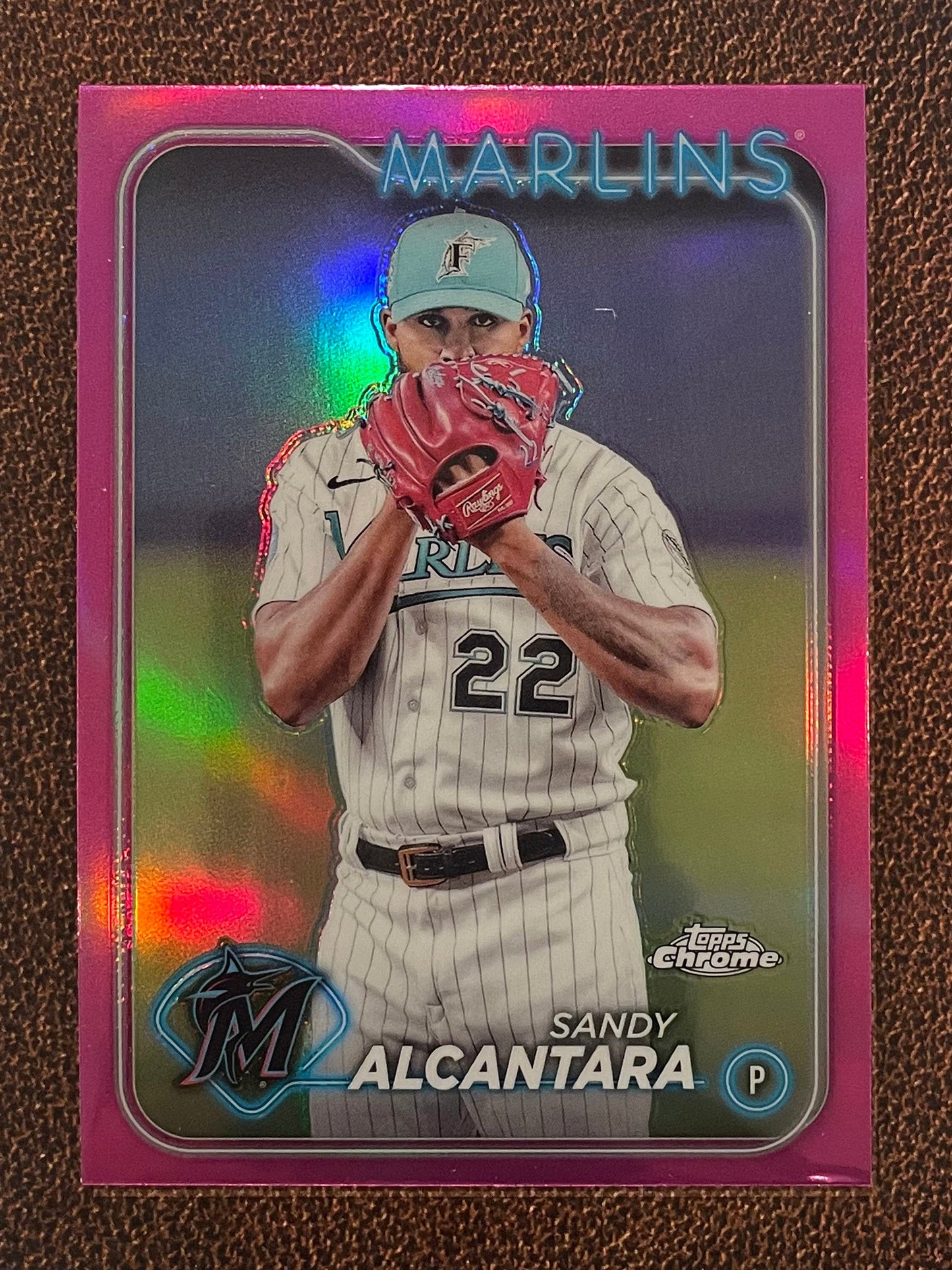 Sandy Alcantara - 2024 Topps Chrome - Pink Refractor - Marlins