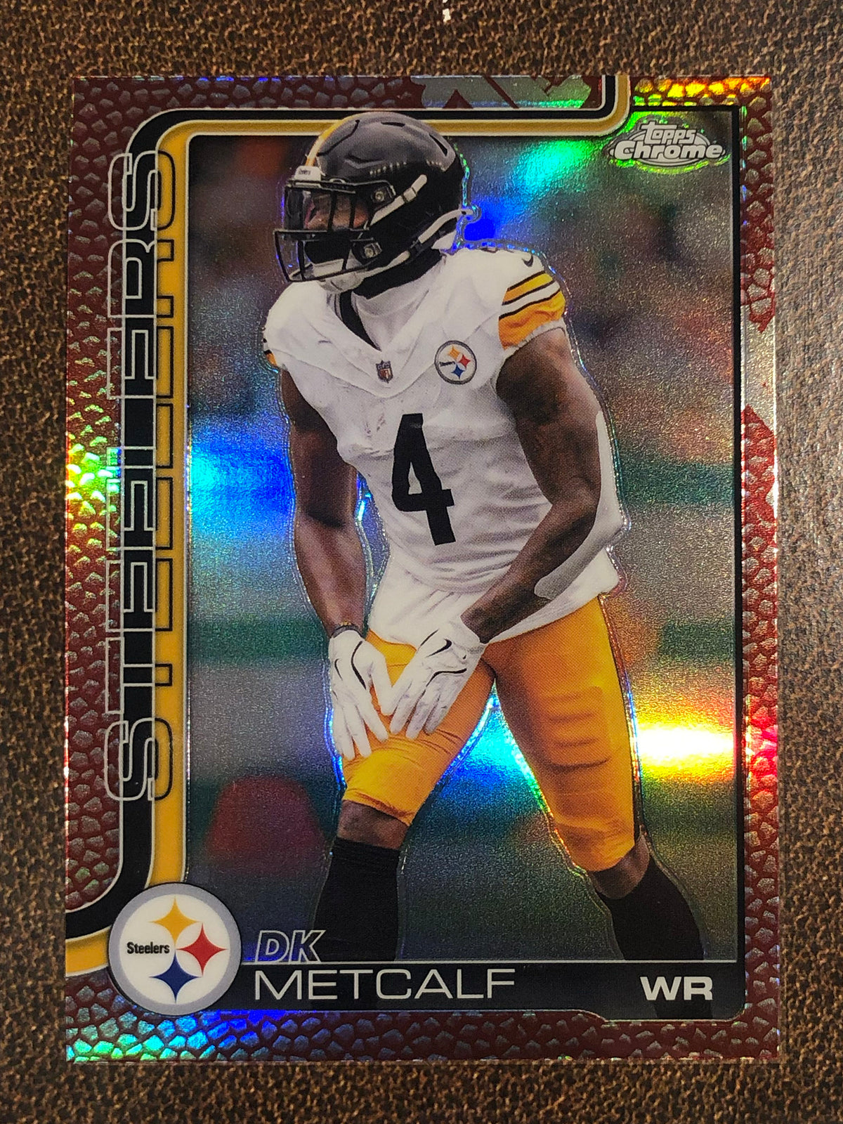 DK Metcalf - 2025 Topps Chrome - Football Leather Refractor - Steelers
