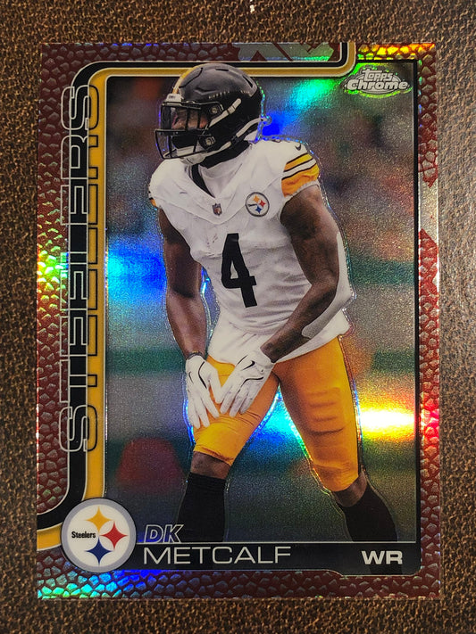 DK Metcalf - 2025 Topps Chrome - Football Leather Refractor - Steelers
