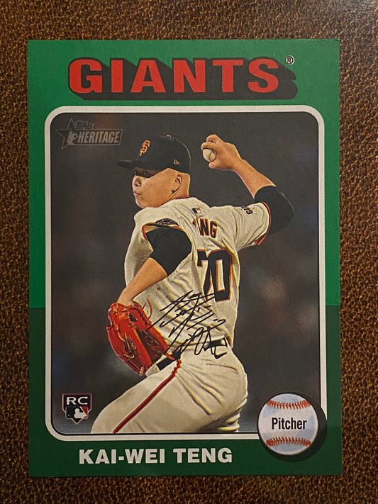 Kai Wei Teng - 2024 Topps Heritage High Number - Green Border - Giants
