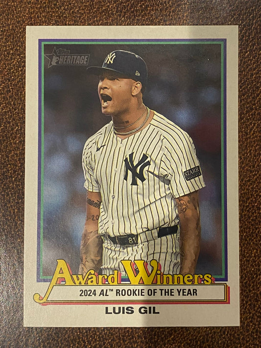 Luis Gil - 2025 Topps Heritage High Number - Award Winners Insert - Yankees