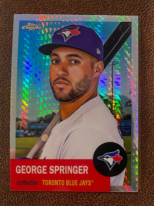 George Springer - 2022 Topps Chrome Platinum Anniversary - Prism Refractor - Blue Jays