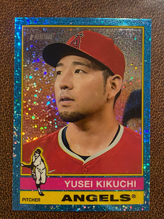 Yusei Kikuchi - 2025 Topps Heritage - Blue Sparkle - Angels