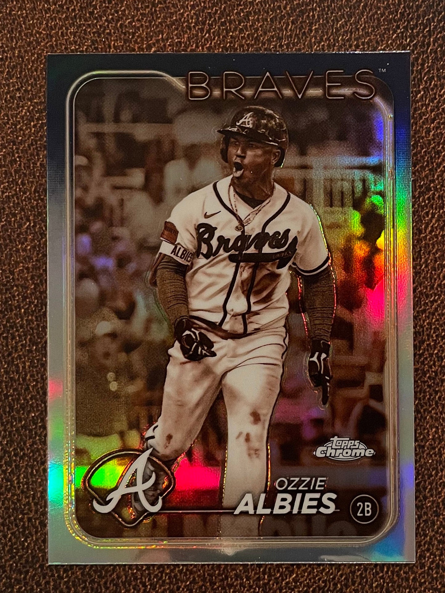 Ozzie Albies - 2024 Topps Chrome - Sepia Refractor - Braves