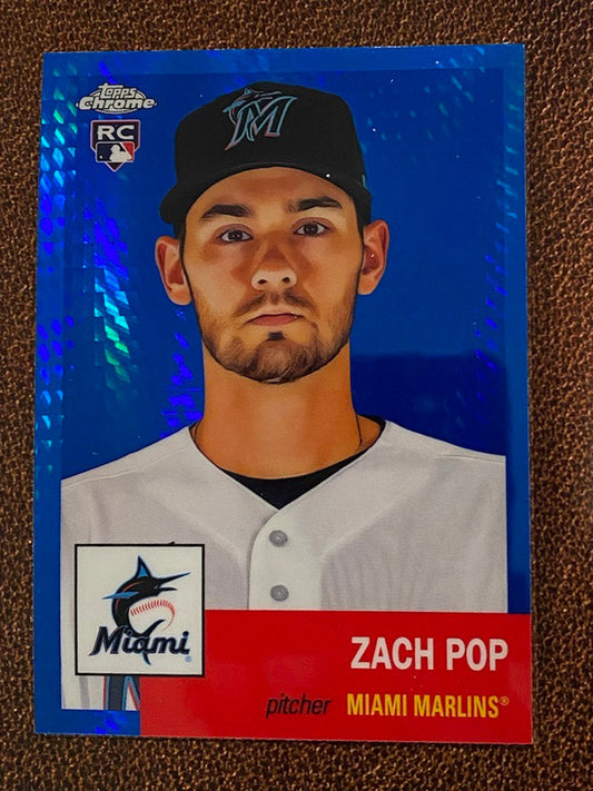 Zach Pop - 2022 Topps Chrome Platinum Anniversary - Blue Prism - Marlins