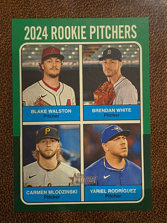 Yariel Rodriguez / Carmen Mlodzinski / Blake Walston / Brendan White - 2024 Topps Heritage High Number - Green Border - Blue Jays