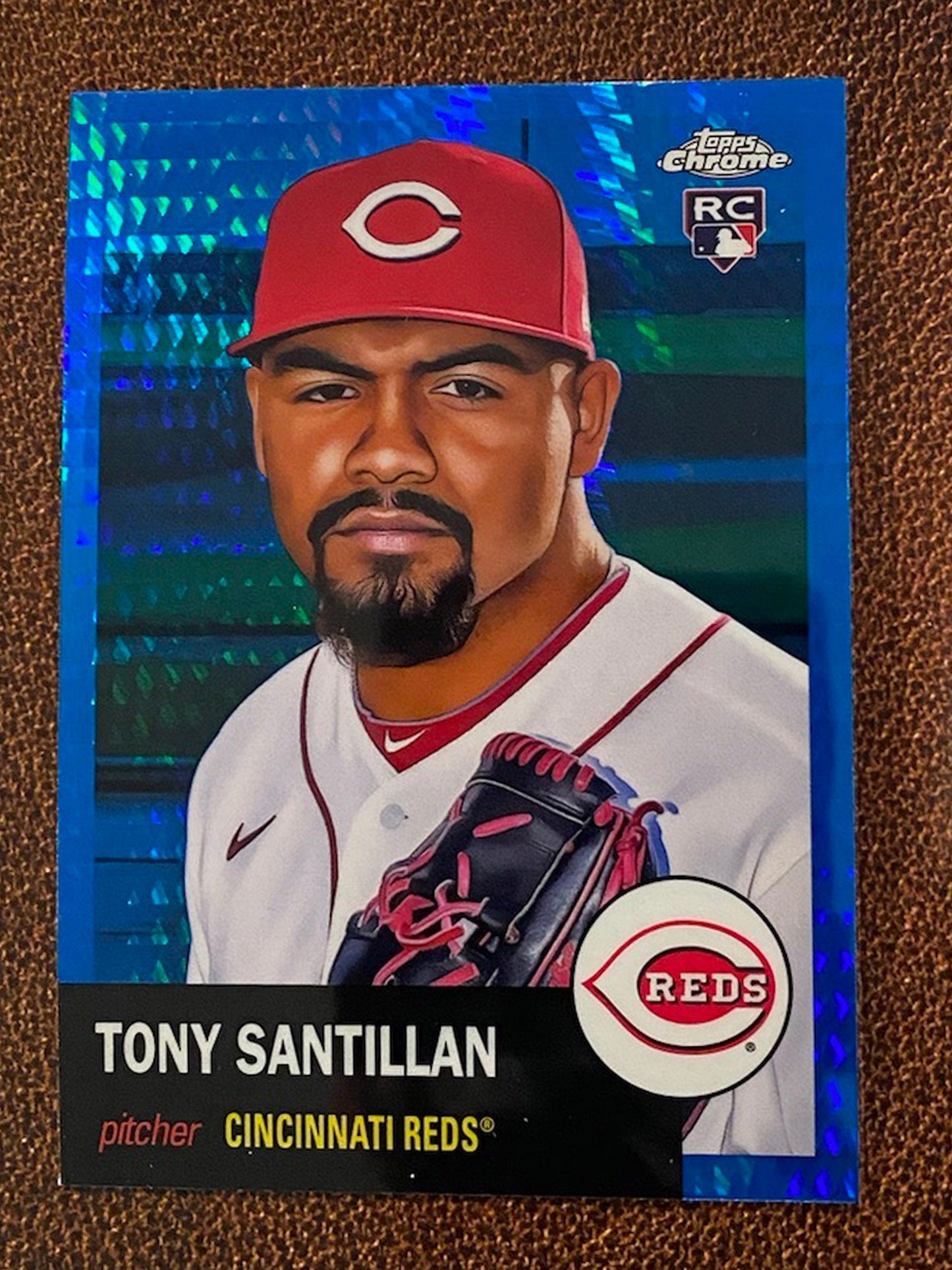 Tony Santillan - 2022 Topps Chrome Platinum Anniversary - Blue Prism - Reds