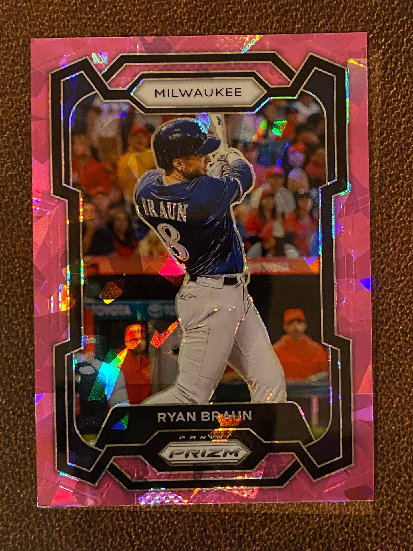 Ryan Braun - 2024 Panini Prizm - Pink Ice Mega - Brewers