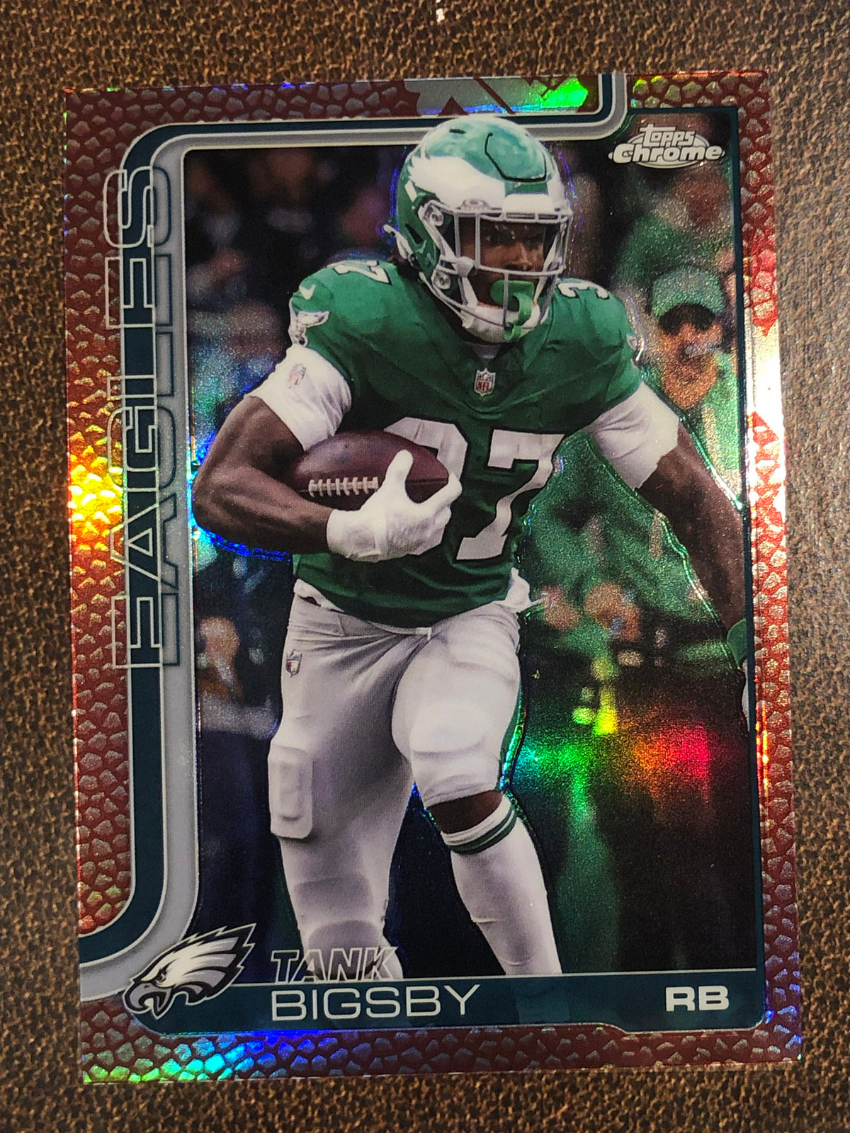 Tank Bigsby - 2025 Topps Chrome - Football Leather Refractor - Eagles