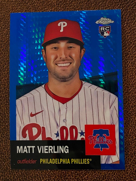 Matt Vierling - 2022 Topps Chrome Platinum Anniversary - Blue Prism - Phillies