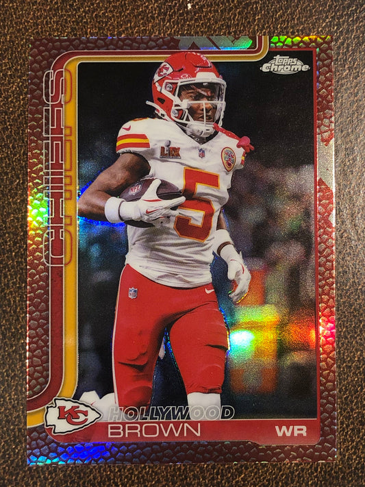 Hollywood Brown - 2025 Topps Chrome - Football Leather Refractor - Chiefs