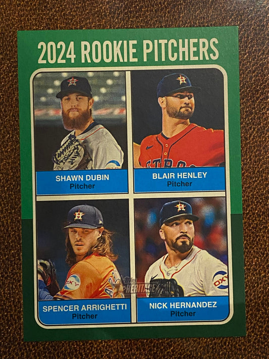 Shawn Dubin / Nick Hernandez / Spencer Arrighetti / Blair Henley - 2024 Topps Heritage High Number - Green Border - Astros