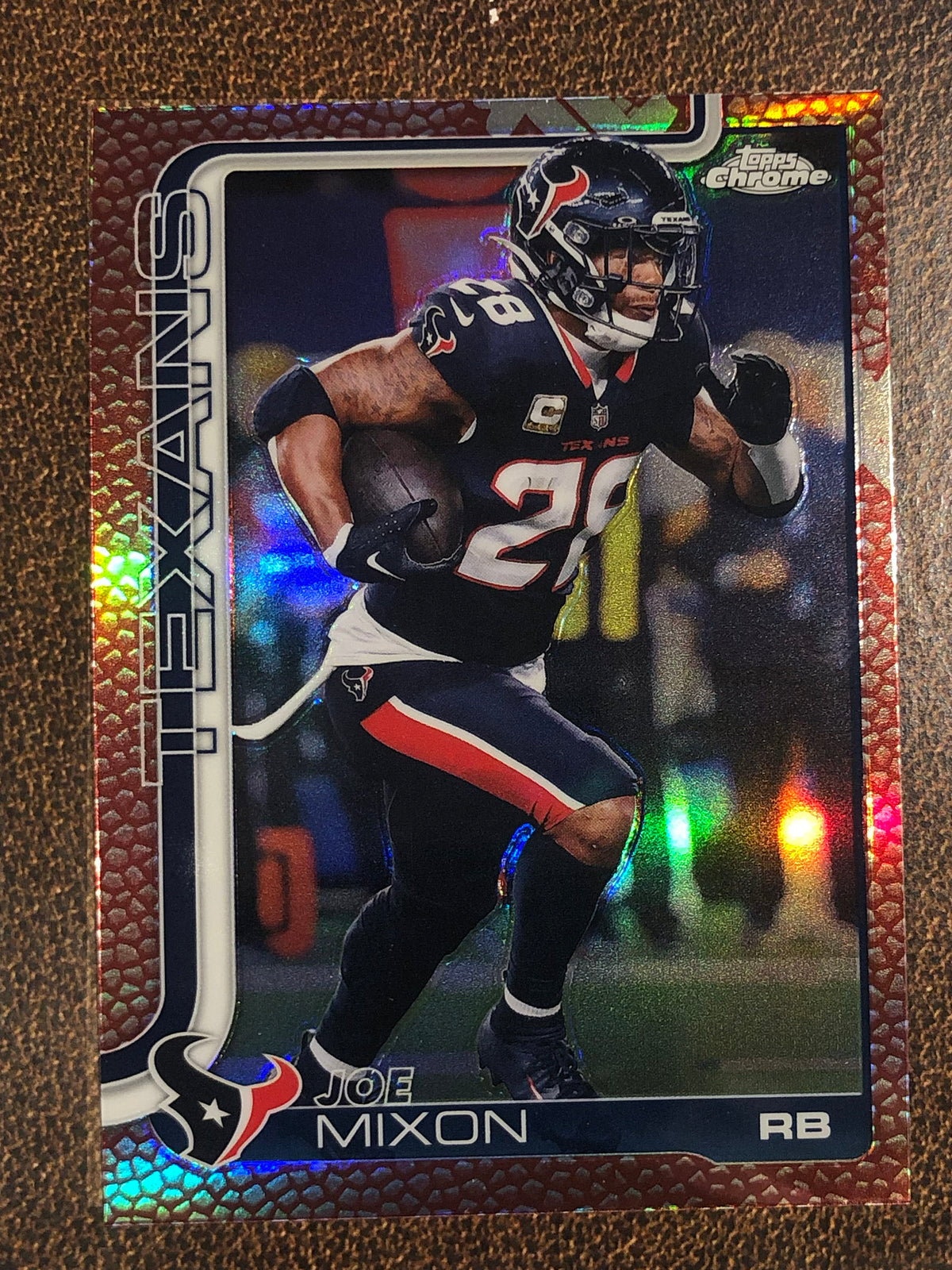 Joe Mixon - 2025 Topps Chrome - Football Leather Refractor - Texans