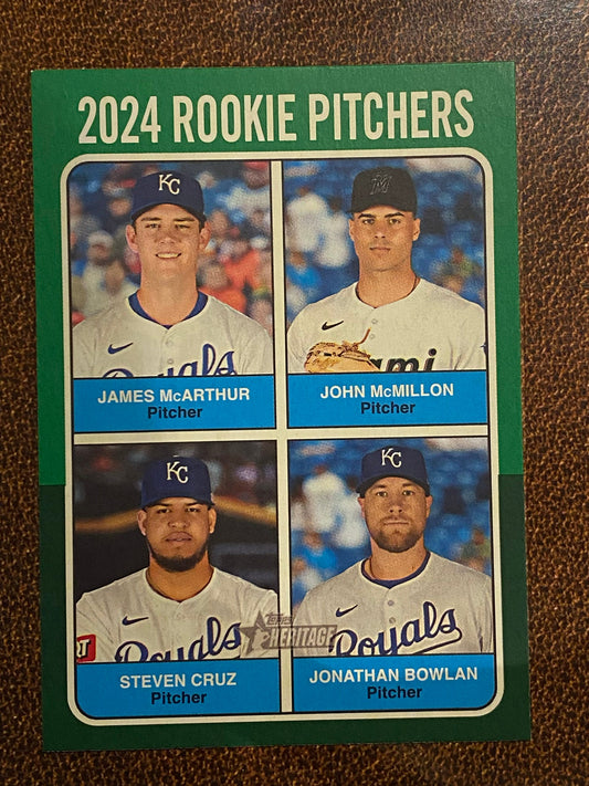 Jonathan Bowlan / James McArthur / Steven Cruz / John McMillon - 2024 Topps Heritage High Number - Green Border - Royals