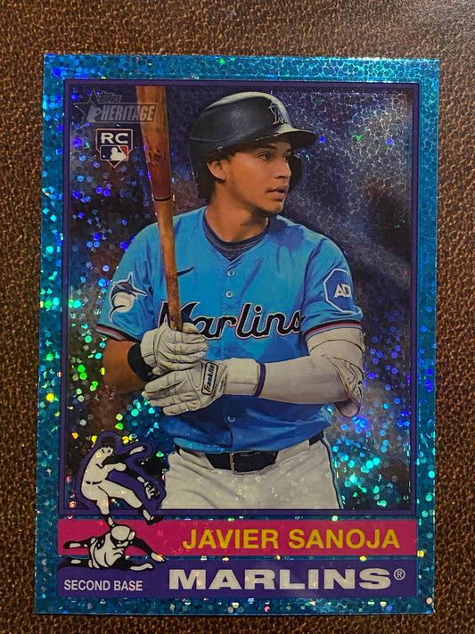 Javier Sanoja - 2025 Topps Heritage - Blue Sparkle - Marlins