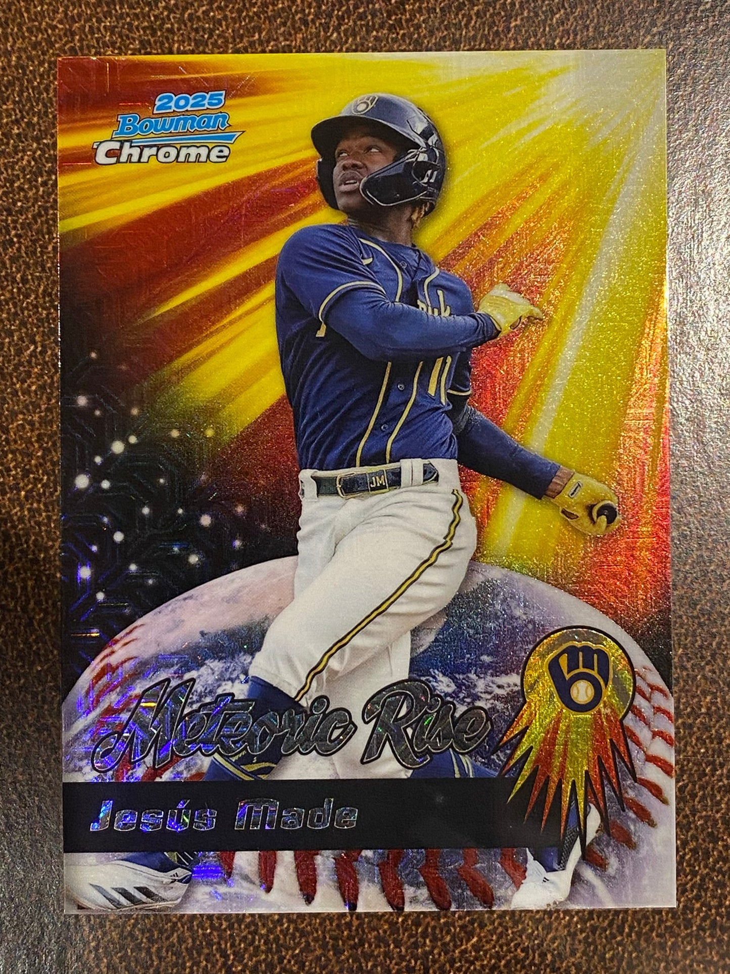Jesus Made - 2025 Bowman Chrome - Meteoric Rise Mojo - Brewers