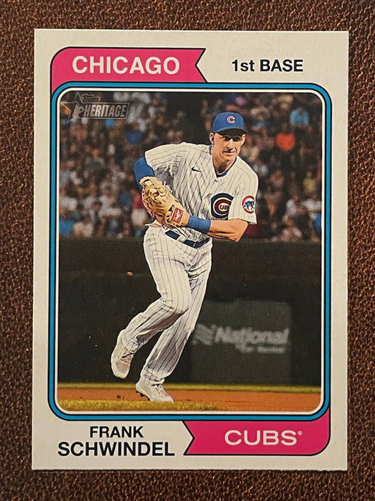 Frank Schwindel - 2023 Topps Heritage - Short Print - Cubs
