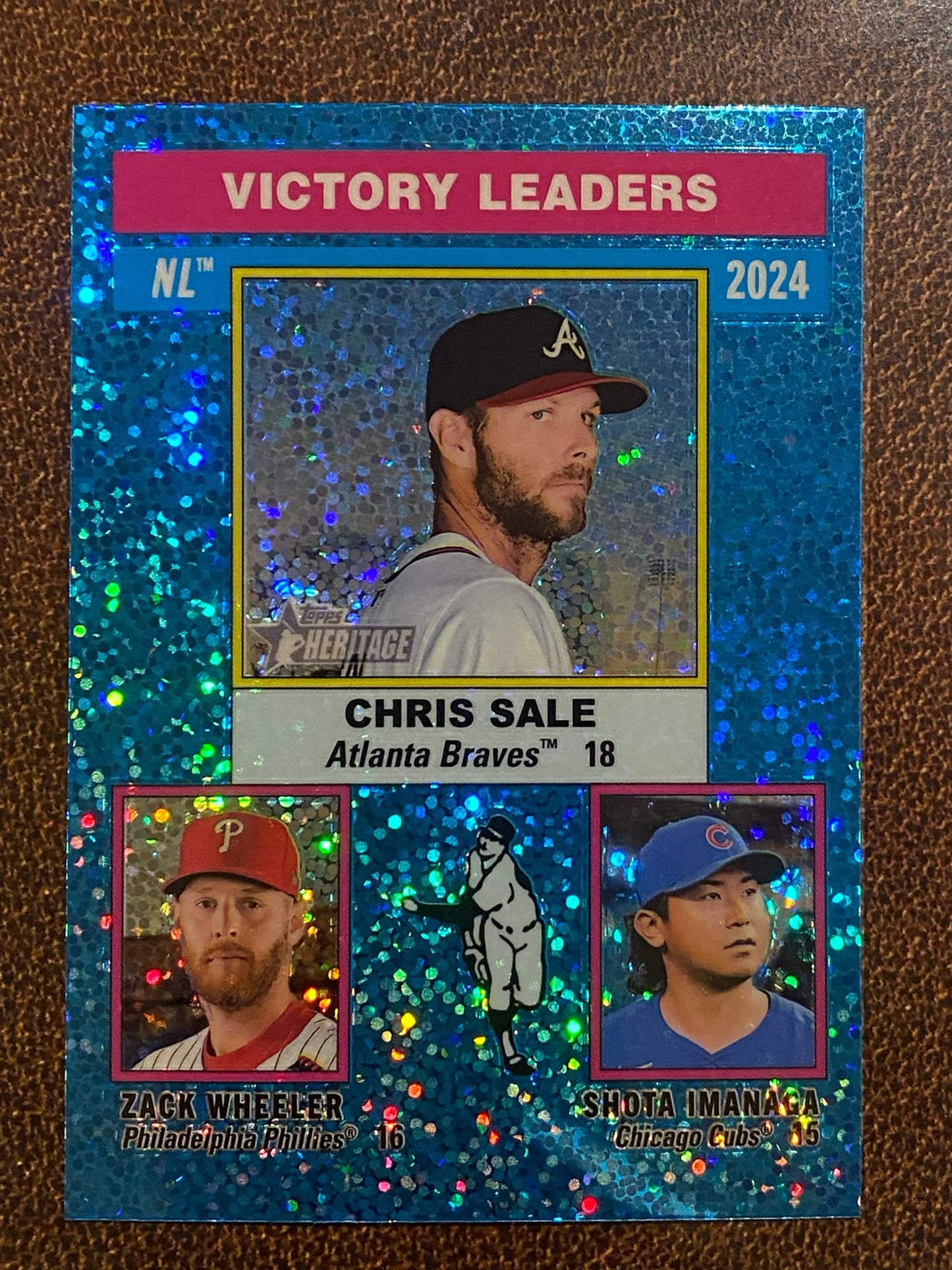 Shota Imanaga / Zack Wheeler / Chris Sale - 2025 Topps Heritage - Blue Sparkle - Cubs