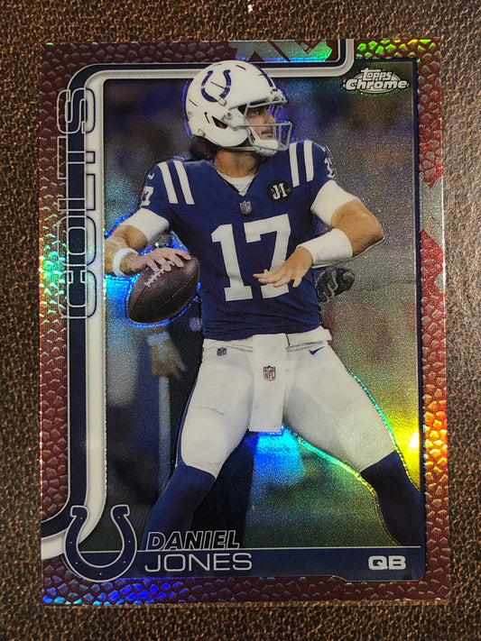 Daniel Jones - 2025 Topps Chrome - Football Leather Refractor - Colts