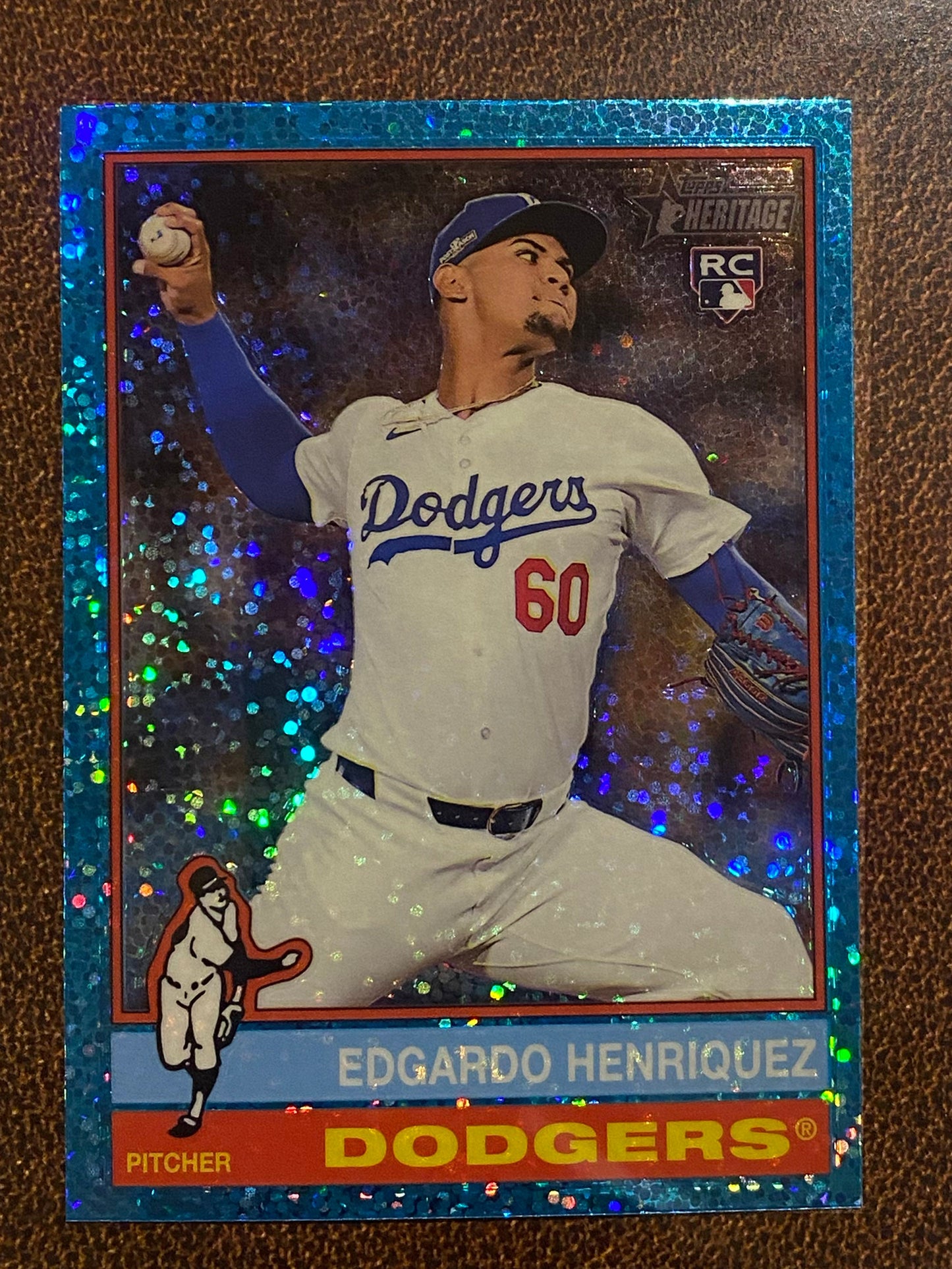 Edgardo Henriquez - 2025 Topps Heritage - Blue Sparkle - Dodgers