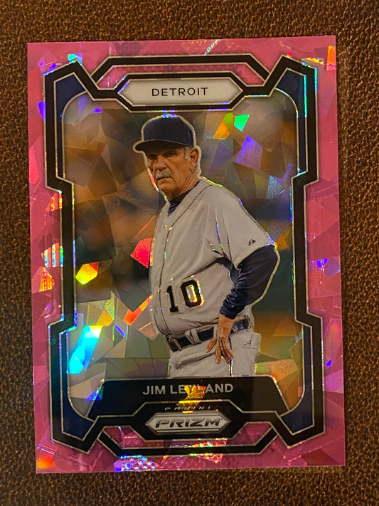 Jim Leyland - 2024 Panini Prizm - Pink Ice Mega - Tigers