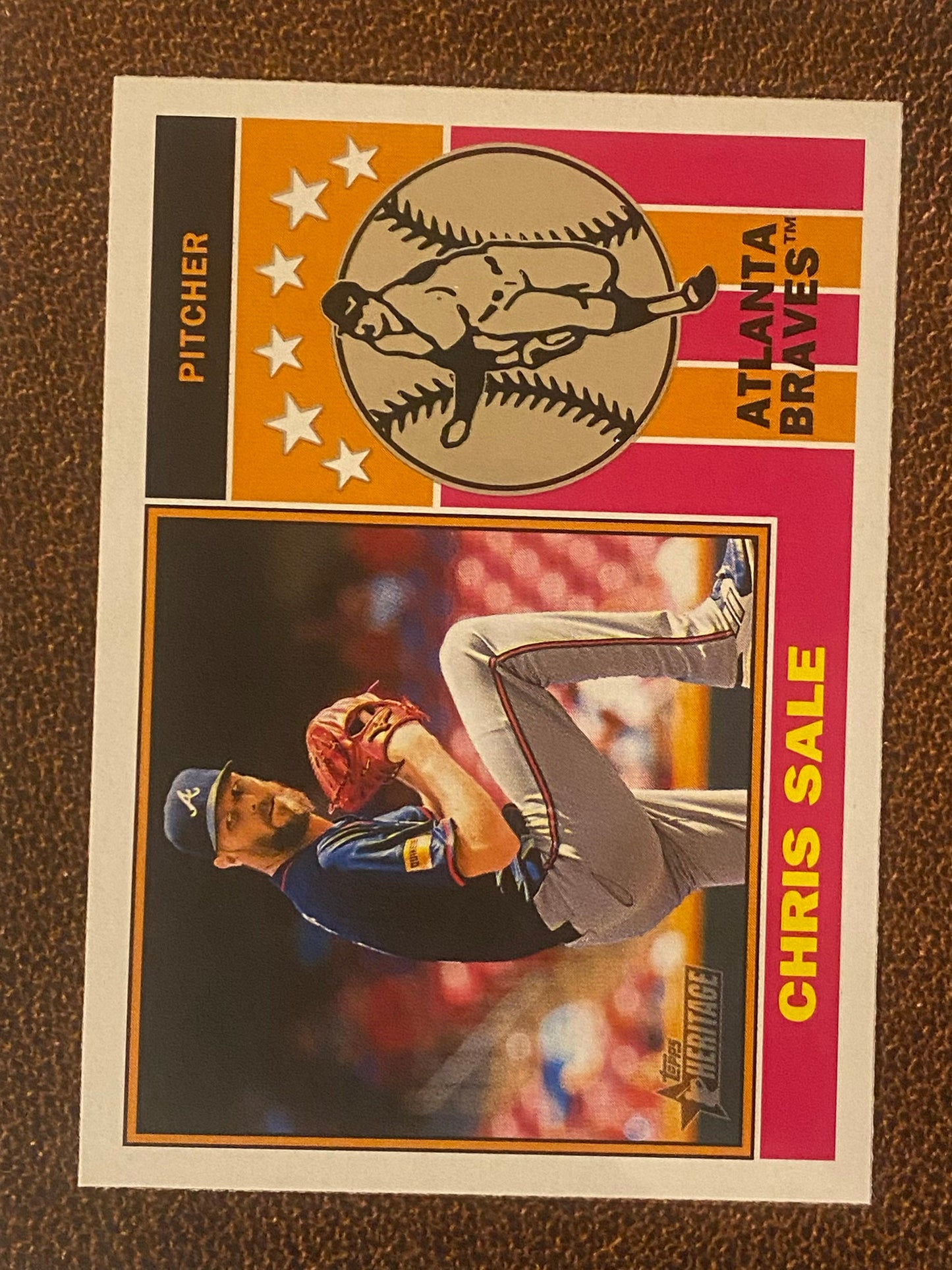 Chris Sale - 2025 Topps Heritage - Player Icon Insert - Braves