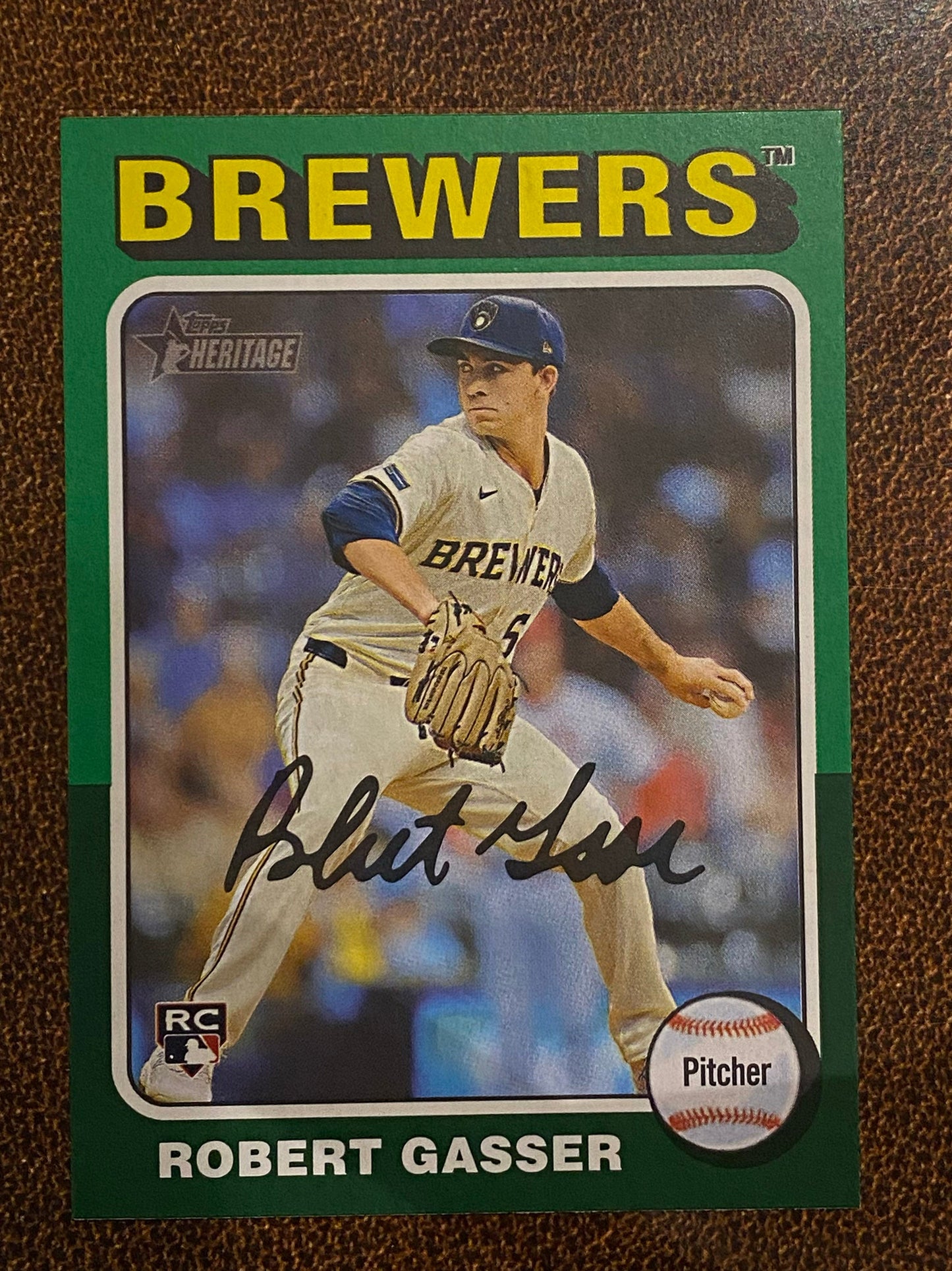 Robert Gasser - 2024 Topps Heritage High Number - Green Border - Brewers