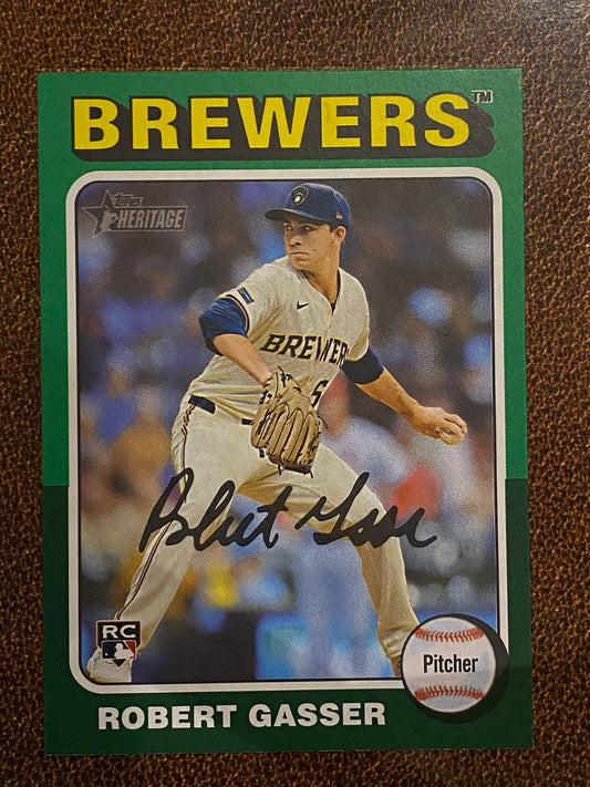 Robert Gasser - 2024 Topps Heritage High Number - Green Border - Brewers