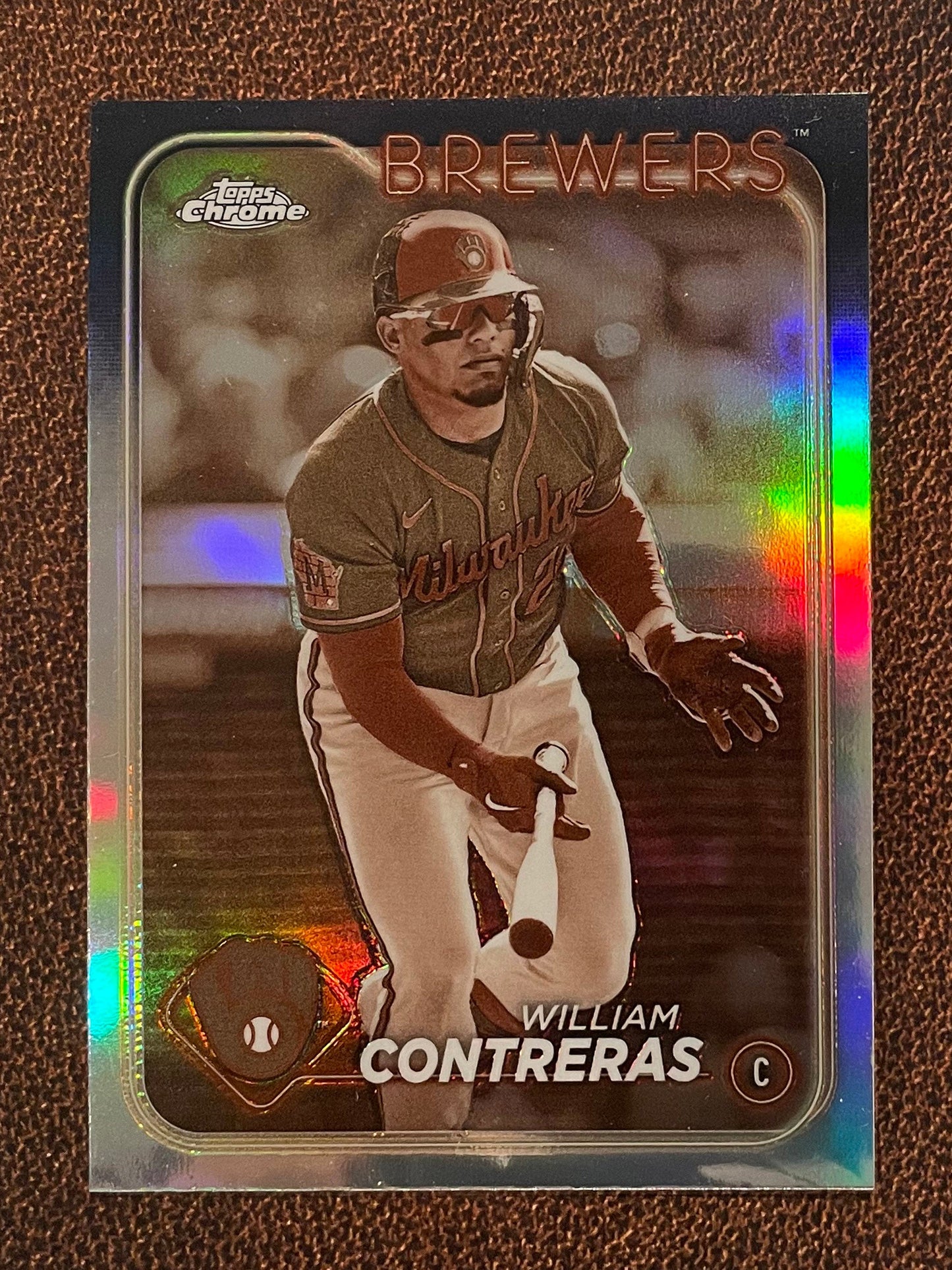 William Contreras - 2024 Topps Chrome - Sepia Refractor - Brewers