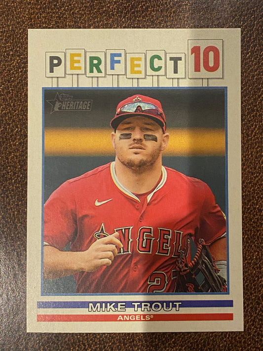 Mike Trout - 2025 Topps Heritage High Number - Perfect 10 Insert - Angels