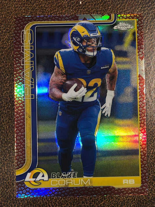Blake Corum - 2025 Topps Chrome - Football Leather Refractor - Rams