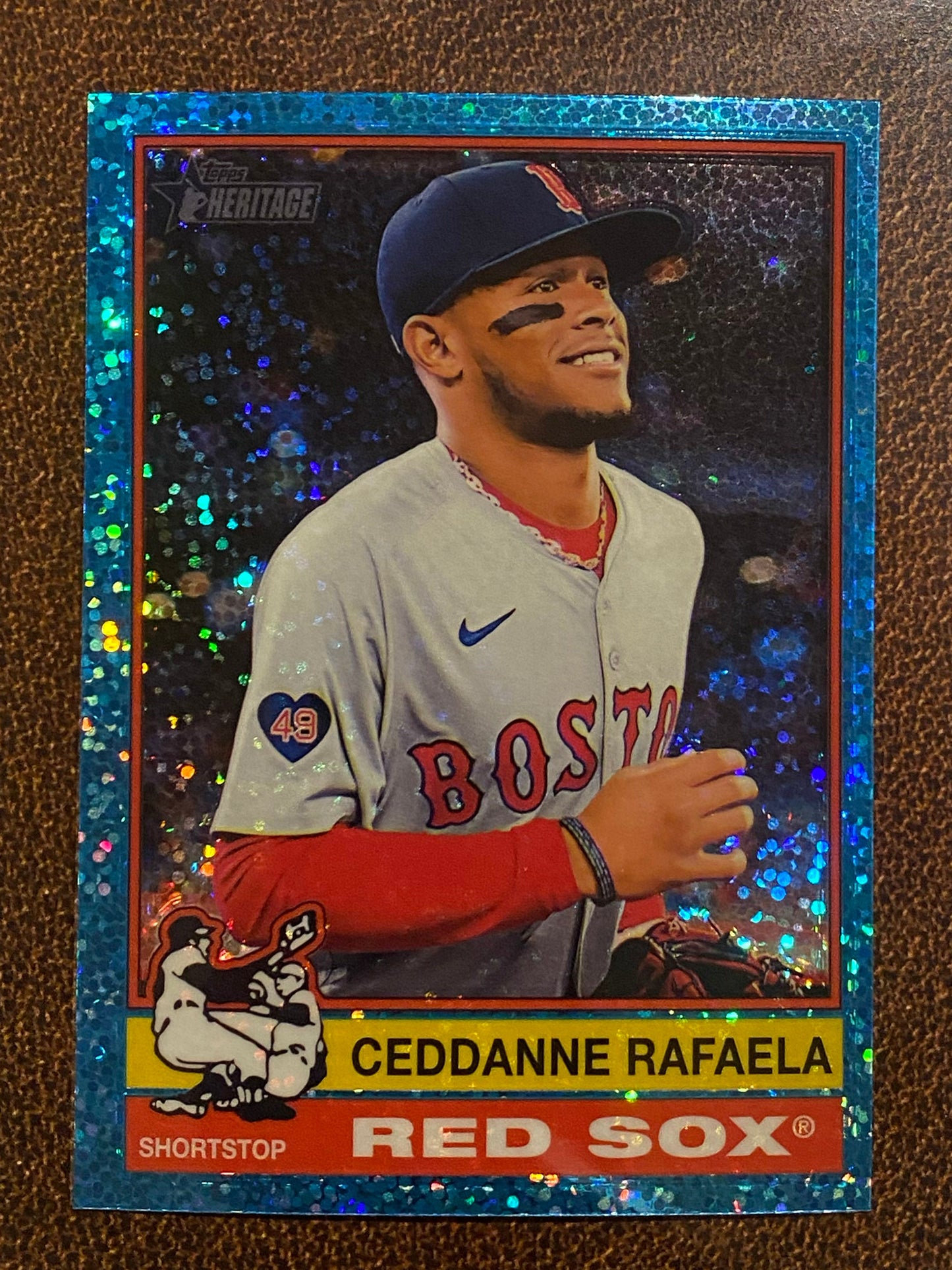 Ceddanne Rafaela - 2025 Topps Heritage - Blue Sparkle - Red Sox