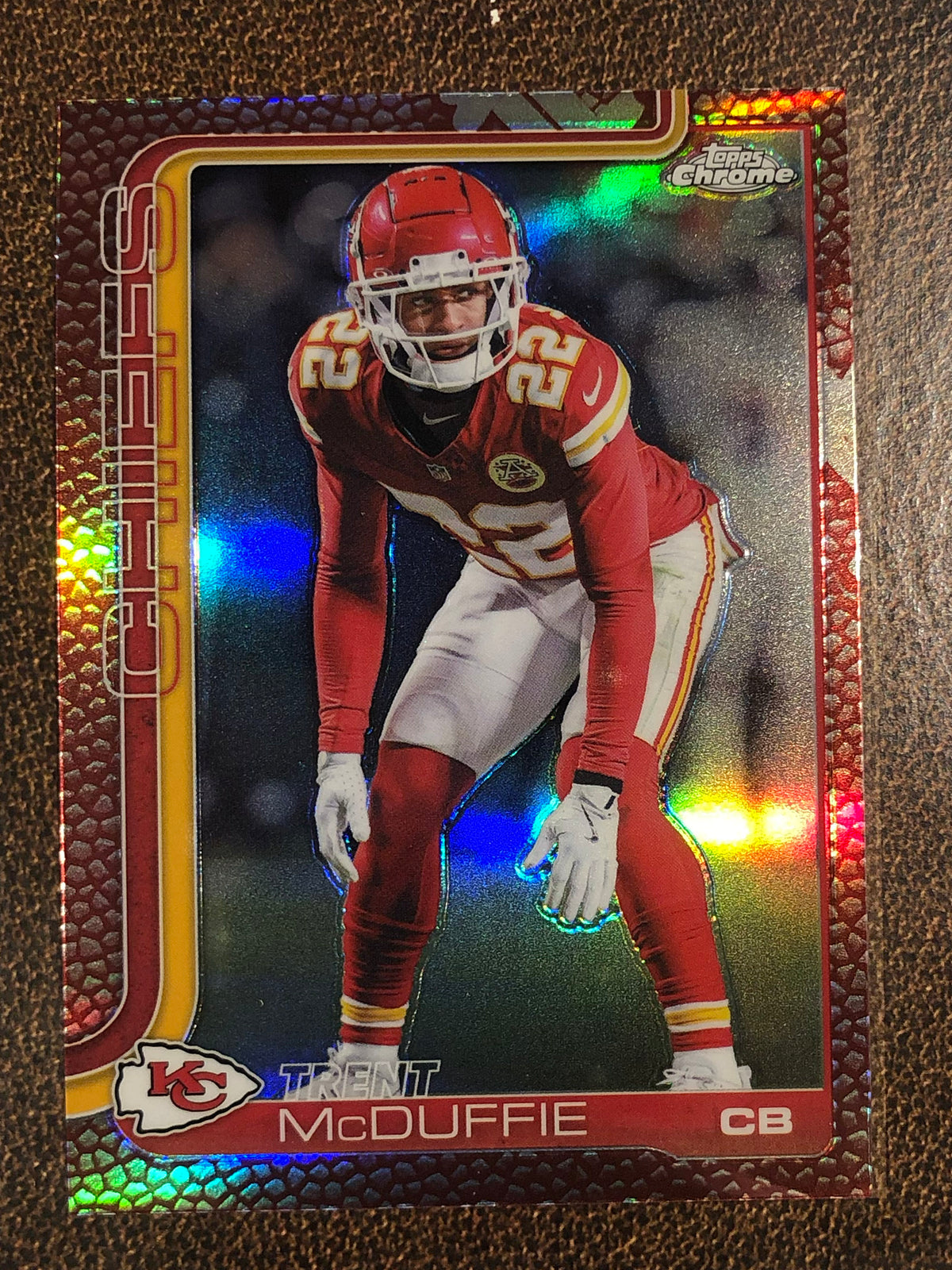Trent McDuffie - 2025 Topps Chrome - Football Leather Refractor - Chiefs