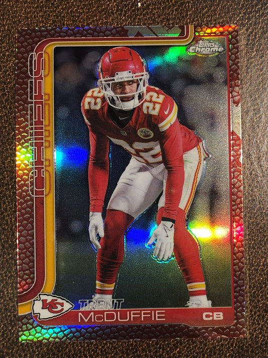 Trent McDuffie - 2025 Topps Chrome - Football Leather Refractor - Chiefs