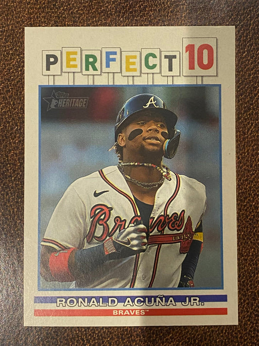 Ronald Acuna Jr. - 2025 Topps Heritage High Number - Perfect 10 Insert - Braves