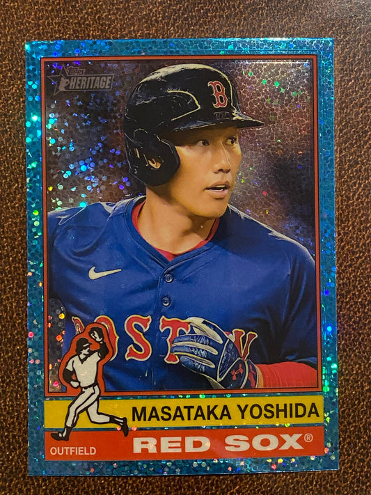 Masataka Yoshida - 2025 Topps Heritage - Blue Sparkle - Red Sox
