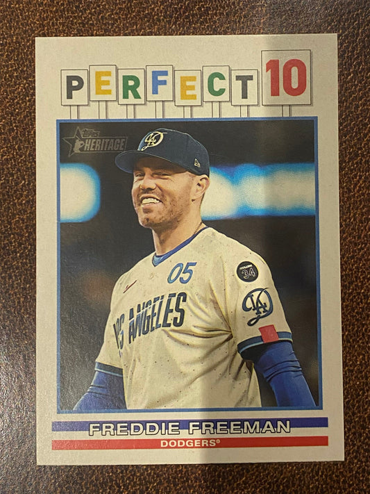 Freddie Freeman - 2025 Topps Heritage High Number - Perfect 10 Insert - Dodgers
