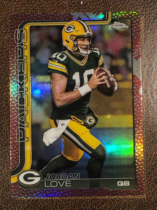 Jordan Love - 2025 Topps Chrome - Football Leather Refractor - Packers