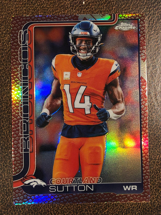 Courtland Sutton - 2025 Topps Chrome - Football Leather Refractor - Broncos