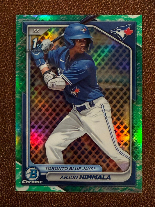Arjun Nimmala - 2024 Bowman - Chrome Lunar Glow - Blue Jays