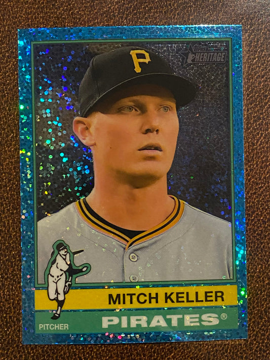 Mitch Keller - 2025 Topps Heritage - Blue Sparkle - Pirates