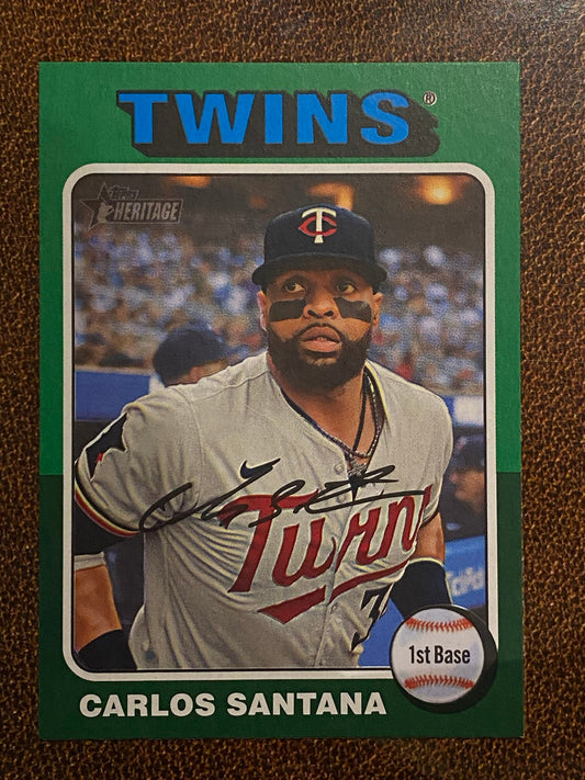 Carlos Santana - 2024 Topps Heritage High Number - Green Border - Twins