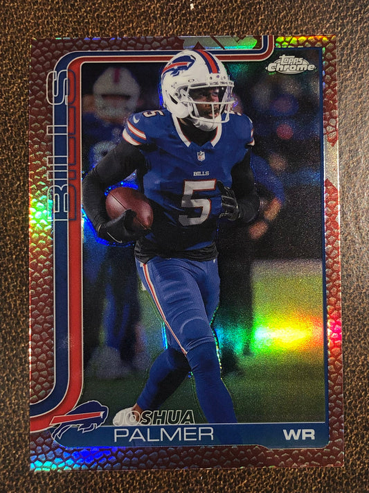 Joshua Palmer - 2025 Topps Chrome - Football Leather Refractor - Bills
