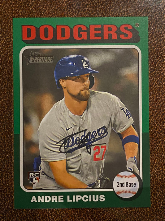 Andre Lipcius - 2024 Topps Heritage High Number - Green Border - Dodgers