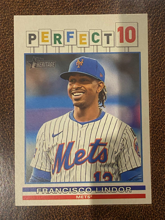 Francisco Lindor - 2025 Topps Heritage High Number - Perfect 10 Insert - Mets