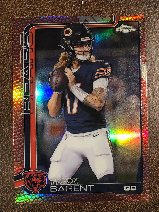 Tyson Bagent - 2025 Topps Chrome - Football Leather Refractor - Bears