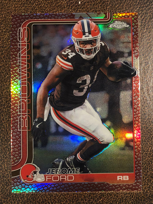 Jerome Ford - 2025 Topps Chrome - Football Leather Refractor - Browns