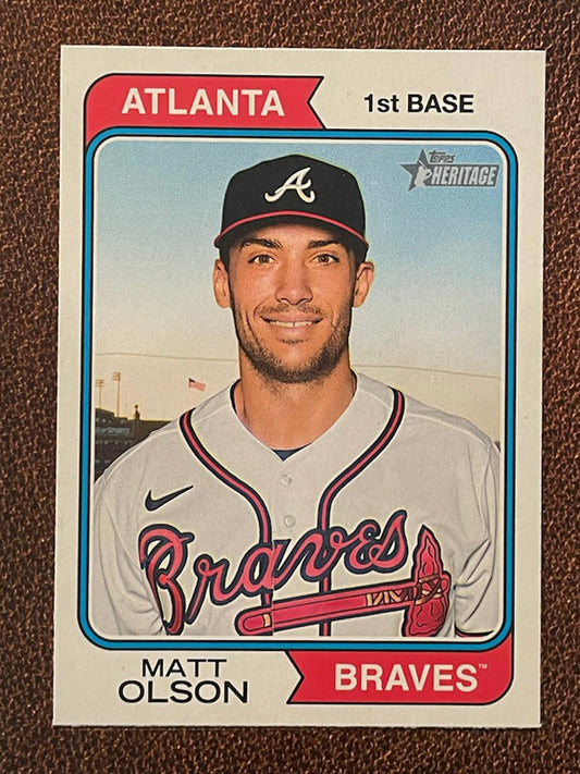 Matt Olson - 2023 Topps Heritage - Short Print - Braves